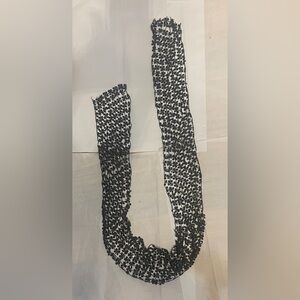 Elegant Black Sequined Scarf 65x5